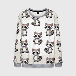 Свитшот мужской Много енотов, цвет: 3D-меланж