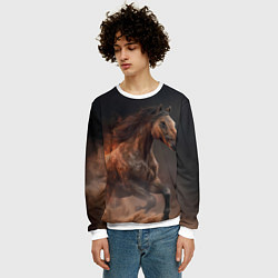Свитшот мужской Бегущая лошадь, цвет: 3D-белый — фото 2
