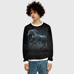 Свитшот мужской Конь бегун, цвет: 3D-белый — фото 2