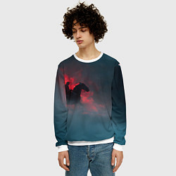 Свитшот мужской Всадник в тумане, цвет: 3D-белый — фото 2