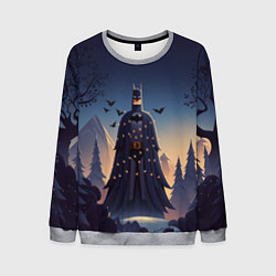 Свитшот мужской Новогодний Бэтмен, цвет: 3D-меланж