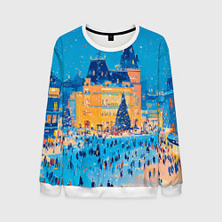 Свитшот мужской Московские новогодние каникулы, цвет: 3D-белый