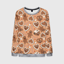 Мужской свитшот Паттерн с новогодним печеньем
