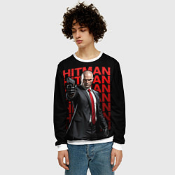Свитшот мужской Хитман с пистолетом, цвет: 3D-белый — фото 2