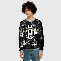 Свитшот мужской Ювентус текстура руки краски, цвет: 3D-меланж — фото 2
