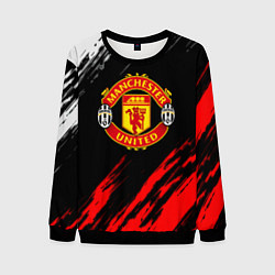 Свитшот мужской Манчестер Юнайтед x Ювентус краски, цвет: 3D-черный