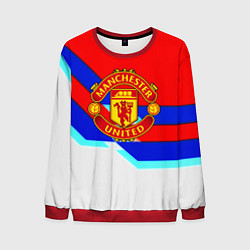 Свитшот мужской Манчестер Юнайтед полосы геометрия, цвет: 3D-красный