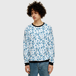 Свитшот мужской Весёлые снеговики, цвет: 3D-черный — фото 2