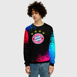 Свитшот мужской Бавария Мюнхен краски неон градиент, цвет: 3D-черный — фото 2