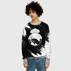 Свитшот мужской Реал Мадрид черно белые краски, цвет: 3D-меланж — фото 2