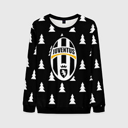 Свитшот мужской Ювентус ёлочки паттерн, цвет: 3D-черный