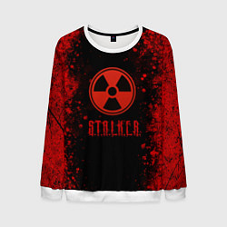 Свитшот мужской Stalker - красное на черном, цвет: 3D-белый