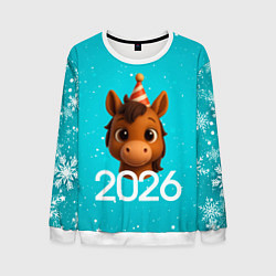 Свитшот мужской Голова лошадки, цвет: 3D-белый