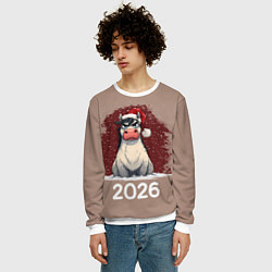 Свитшот мужской Сердитая лошадка 2026, цвет: 3D-белый — фото 2