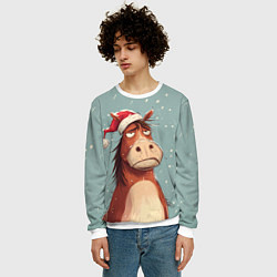 Свитшот мужской Недовольная лошадка, цвет: 3D-белый — фото 2