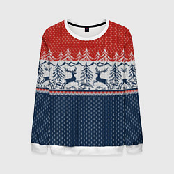 Мужской свитшот Вязаный узор с оленями