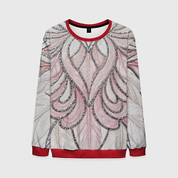 Мужской свитшот Нежно розовый орнамент из перьев