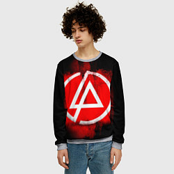 Свитшот мужской Linkin Park: Red style, цвет: 3D-меланж — фото 2