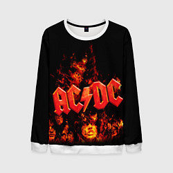 Свитшот мужской AC/DC Flame, цвет: 3D-белый
