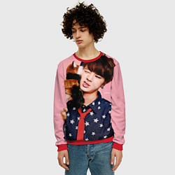 Свитшот мужской BTS: Love Me, цвет: 3D-красный — фото 2