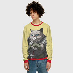 Свитшот мужской Кот, цвет: 3D-красный — фото 2