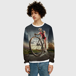 Свитшот мужской Велогонщик, цвет: 3D-белый — фото 2