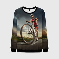 Свитшот мужской Велогонщик, цвет: 3D-черный