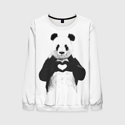 Свитшот мужской Panda Love, цвет: 3D-белый