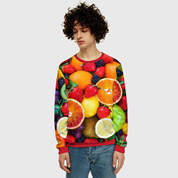 Свитшот мужской Мультифрукт, цвет: 3D-красный — фото 2
