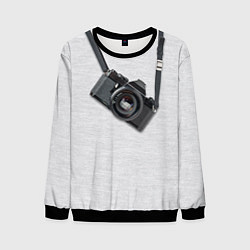 Свитшот мужской Фотоаппарат на груди, цвет: 3D-черный