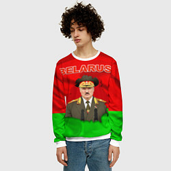 Свитшот мужской Александр Лукашенко - Беларусь, цвет: 3D-белый — фото 2