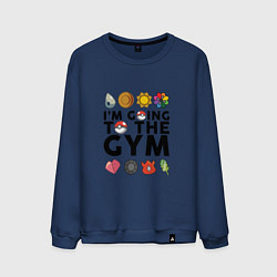 Свитшот хлопковый мужской Pokemon Im going to the gym (black), цвет: тёмно-синий