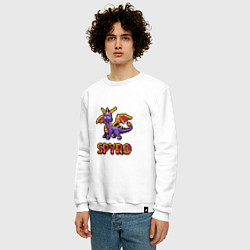 Свитшот хлопковый мужской Spyro: 8 bit, цвет: белый — фото 2