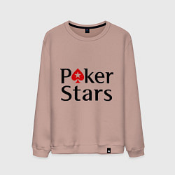 Свитшот хлопковый мужской Poker Stars, цвет: пыльно-розовый