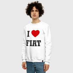 Свитшот хлопковый мужской I love Fiat, цвет: белый — фото 2