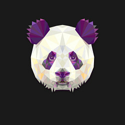 Свитшот хлопковый мужской Полигональная панда, цвет: черный — фото 2