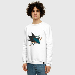 Свитшот хлопковый мужской San Jose Sharks, цвет: белый — фото 2