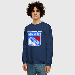 Свитшот хлопковый мужской New York Rangers цвета тёмно-синий — фото 2