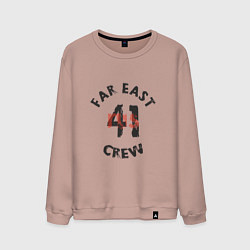 Свитшот хлопковый мужской Far East 41 Crew, цвет: пыльно-розовый