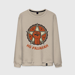 Свитшот хлопковый мужской No Pasaran, цвет: миндальный