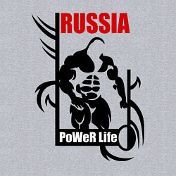 Свитшот хлопковый мужской Russia: Power life, цвет: меланж — фото 2