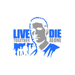 Свитшот хлопковый мужской Live die, together alone, цвет: белый — фото 2