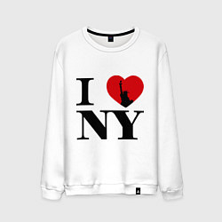 Свитшот хлопковый мужской Freedom: I Love NY, цвет: белый