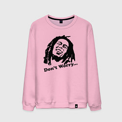 Свитшот хлопковый мужской Bob Marley: Don't worry, цвет: светло-розовый