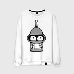 Свитшот хлопковый мужской Голова Бэндера, цвет: белый