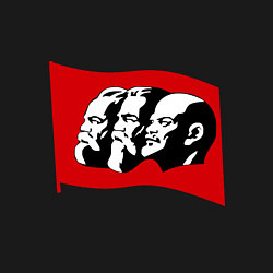 Свитшот хлопковый мужской Маркс, Энгельс, Ленин, цвет: черный — фото 2