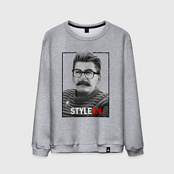 Свитшот хлопковый мужской Stalin: Style in, цвет: меланж