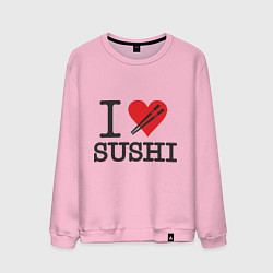 Свитшот хлопковый мужской I love sushi, цвет: светло-розовый