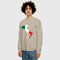 Свитшот хлопковый мужской Италия (Italy), цвет: миндальный — фото 2