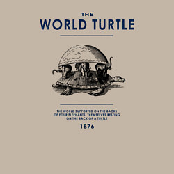 Свитшот хлопковый мужской World turtle, цвет: миндальный — фото 2